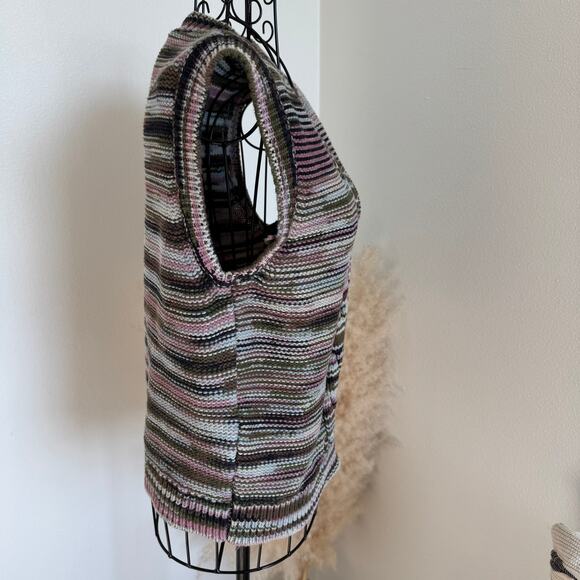 Rails Brixton Striped Knit Sweater Vest Forest Space Dye Medium - Picture 5 of 13